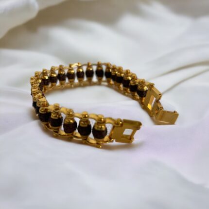 5 mukhi Gold plated Rudraksha Bracelet